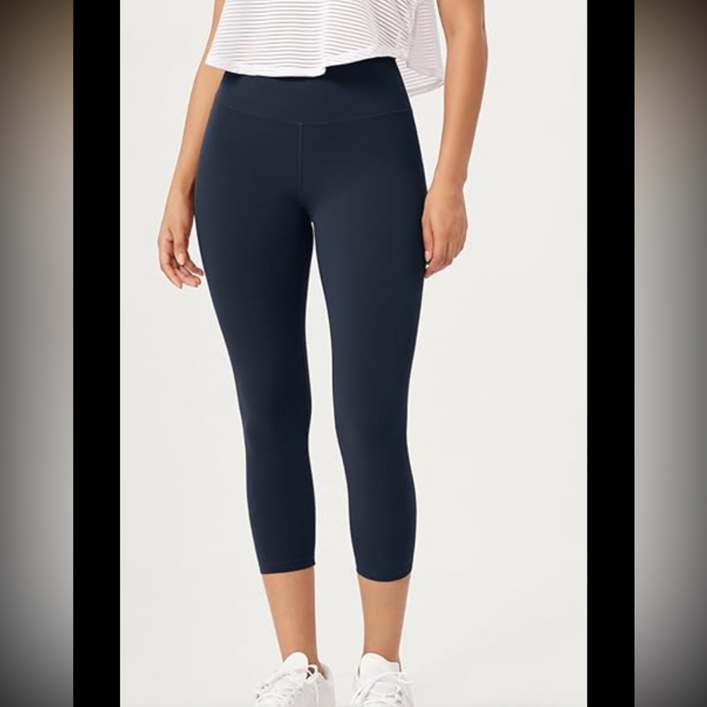 Leggings 2-Pack Buttery Soft Lounge Yoga 23” black/ navy size medium high waist - Picture 2 of 5